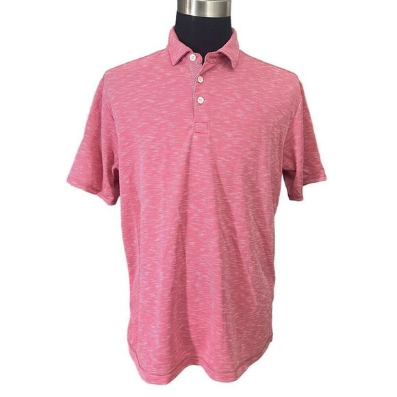Tommy Bahama Men’s Red Space Dye Casual Collared‎ Polo Shirt sz Large - Picture 1 of 10